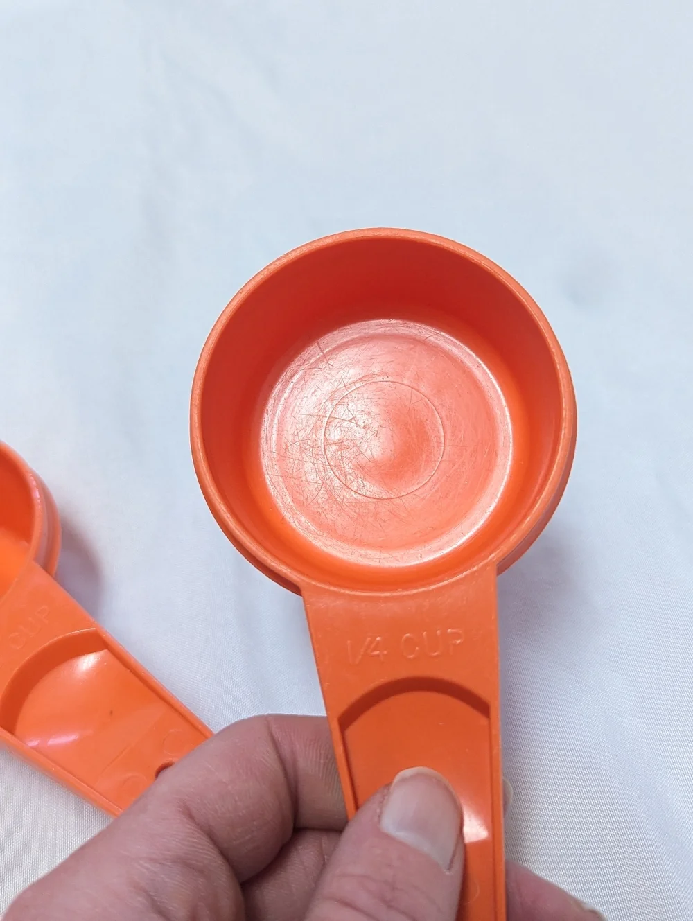 Vintage Retro Tupperware Orange Measuring Cups Set Of 4 INCOMPLETE
